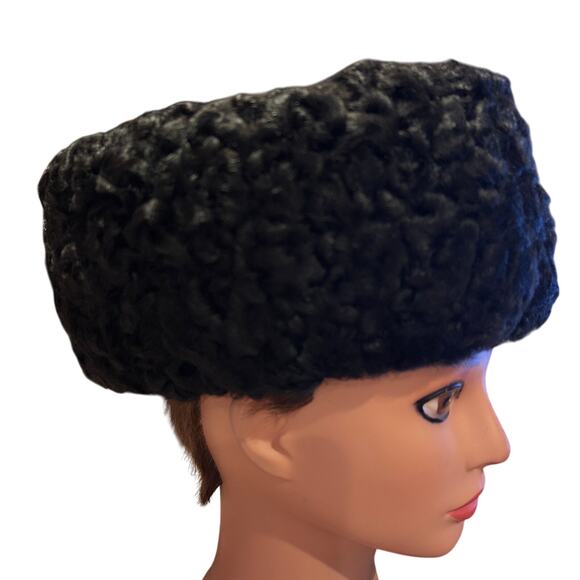 Men’s Papakha Hat Ak Deri Orginal 100% Lambskin fur and leather size 60 - Picture 1 of 6